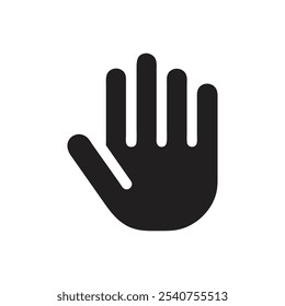 Ícone de vetor de gesto de parada da mão no plano de fundo branco