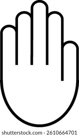 Hand Stop Gesture Vector Line Icon Design