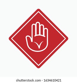 Hand Stop Icon. No Enter. Prohibition Access Symbol. Applied for Design, Presentation, Website or Apps Elements - Vector.