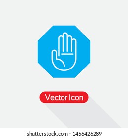 Hand Stop Icon, Hand Icon, Palm Symbol Vector Illustration Eps10