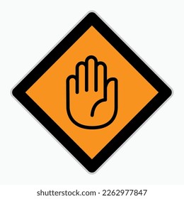 Hand Stopp-Symbol. Verbot, Verbotenes Symbol.
