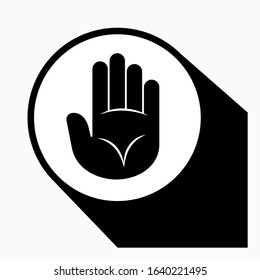 Hand Stop Icon. Prohibition, Gesturing.  Touch Symbol for Design, Presentation, Website or Apps Elements - Vector.