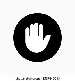 Hand Stop Icon - Prohibition Vector, Sign and Symbol in Line Art Style for Design, Presentation, Website or Apps Elements.