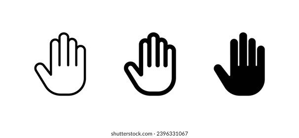 Hand stop icon set vector illustration for web, ui, and mobile apps