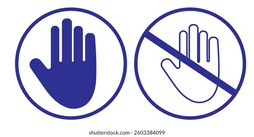 Hand stop icon set vector illustration for web, ui, and mobile apps,