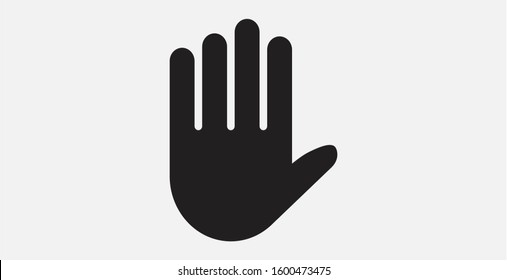 Hand stop icon. Stop sign, hand icon. Do not enter stop sign with hand. Vector illustration icon