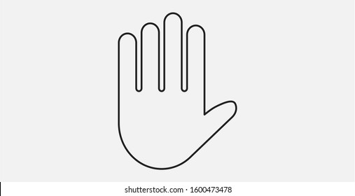 Hand stop icon. Stop sign, hand icon. Do not enter stop sign with hand. Vector illustration icon