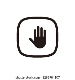 Hand stop icon sign symbol