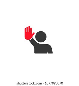 Hand Stopp Symbol Schild. Vektorgrafik