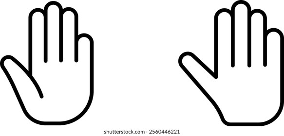 "Hand Stop Icon - Symbol of Halt, Warning, and Caution"