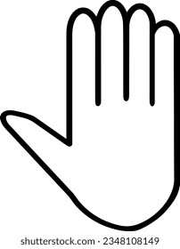 Hand Stop Icon, True Black Icon