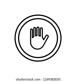 hand stop icon vector 