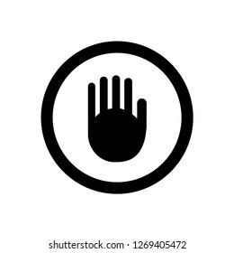 hand stop icon vector 