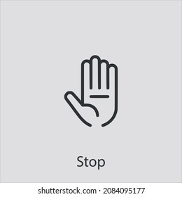 Hand Stop  Icon Vector Icon.Editable Stroke.linear Style Sign For Use Web Design And Mobile Apps,logo.Symbol Illustration.Pixel Vector Graphics - Vector