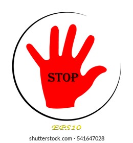 hand, stop, icon, vector illustration EPS 10