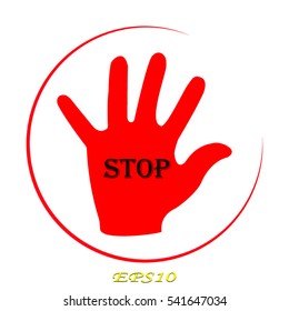hand, stop, icon, vector illustration EPS 10