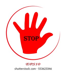 hand, stop, icon, vector illustration eps10