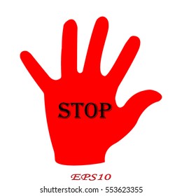 hand, stop, icon, vector illustration eps10