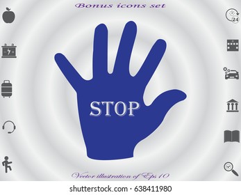 hand, stop, icon, vector illustration eps10