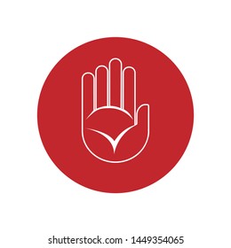 Hand Stop Icon Vector Sign & Symbol.