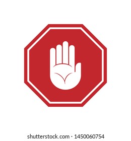 Hand Stop Icon Vector Sign & Symbol.