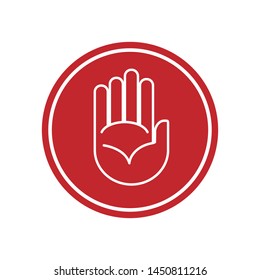 Hand Stop Icon Vector Sign & Symbol.