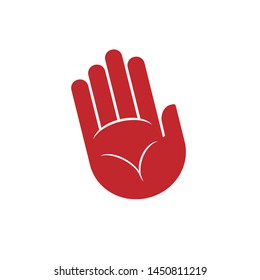 Hand Stop Icon Vector Sign & Symbol.