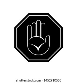 
Hand Stop Icon Vector Sign & Symbol.