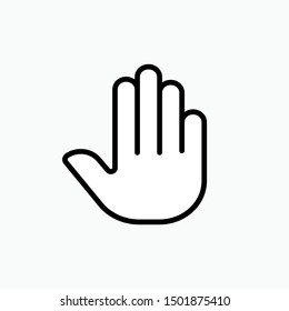 Hand Stop Icon - Vector, Sign and Symbol for Design, Presentation, Website or Apps Elements.