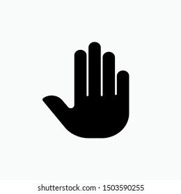 Hand Stop Icon - Vector, Sign and Symbol for Design, Presentation, Website or Apps Elements.