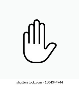 Hand Stop Icon - Vector, Sign and Symbol for Design, Presentation, Website or Apps Elements.