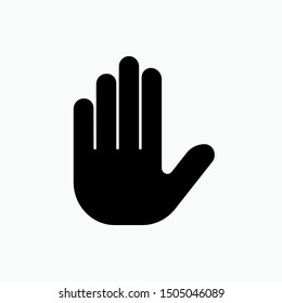 Hand Stop Icon - Vector, Sign and Symbol for Design, Presentation, Website or Apps Elements.
