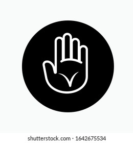 Hand Stop Icon - Vector Sign & Symbol.