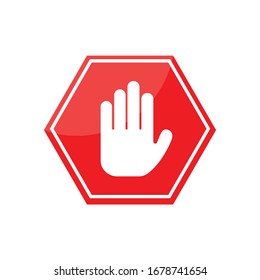 Hand Stop Icon Vector Sign & Symbol. - Vector	