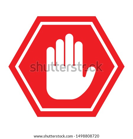 Hand Stop Icon Vector Sign & Symbol. - Vector