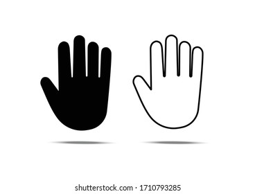 Hand stop icon.palm symbol for web and mobile concept