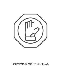 Hand stop icons  symbol vector elements for infographic web