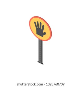 Hand stop isometric icon. Element of color isometric road sign icon. Premium quality graphic design icon. Signs and symbols collection icon