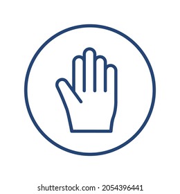 Icono de línea de parada manual. No hay ningún signo informativo. Ilustración del vector sobre fondo blanco