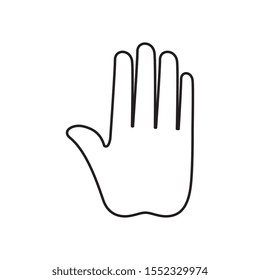 hand stop line style icon vector illustration design