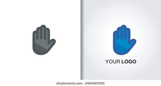 hand stop logo vector set