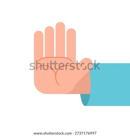 Hand stop refusal sign. Outstretched palms refusal sign.