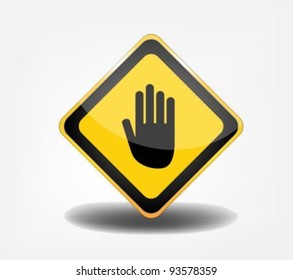 Hand stop sign