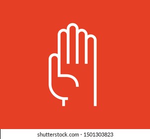 hand stop sign icon. vector set stop symbols.