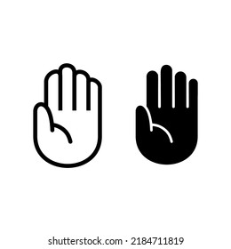 Hand stop sign icon vector isolated on white background