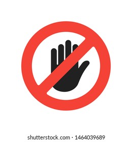 Stop Hand Forbidden Sign Symbol Dont Stock Vector (Royalty Free ...