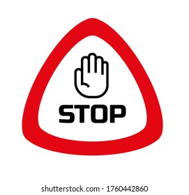 signo de paro de mano en fondo blanco. Icono del vector.