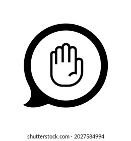 hand stop sign on white background. Vector icon.