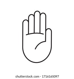 Hand stop sign outline icon. linear style sign for mobile concept and web design.