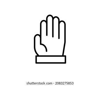 Hand stop sign outline icon. linear style sign for mobile concept and web design